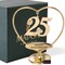 Matashi   24K Gold Plated Beautiful 25th "Happy Anniversary"  Heart Table Top Ornament Made with Genuine   Crystals